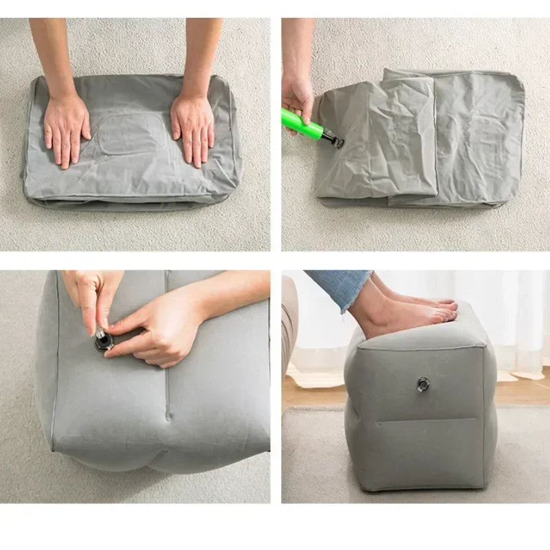 Inflatable Travel Foot Rest Pillow