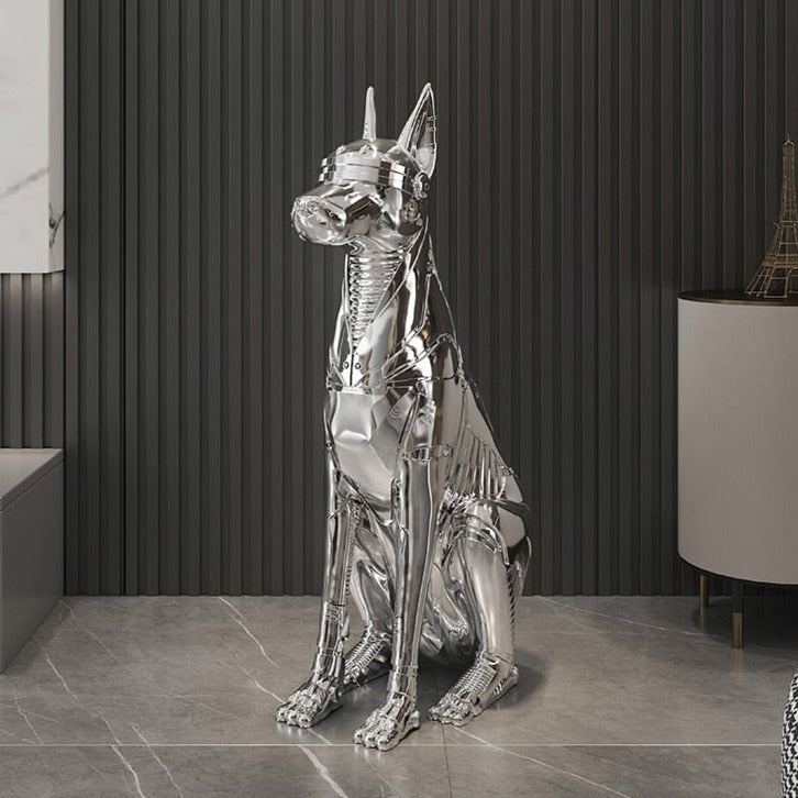 Robot Dog Electroplated Floor Ornament