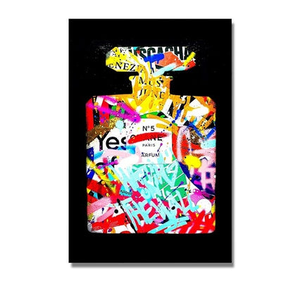 Perfume Bottle Graffiti Canvas Art