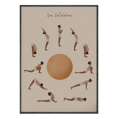 Yoga Sun and Moon Salutation Canvas Art