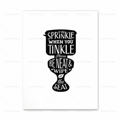 Funny Toilet Bathroom Wall Art Canvas