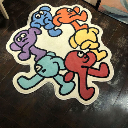 Colorful Cartoon Round Rug