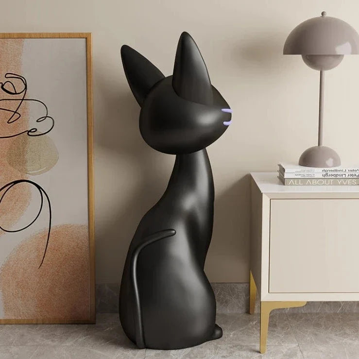 Black Cat Floor Ornament Statue