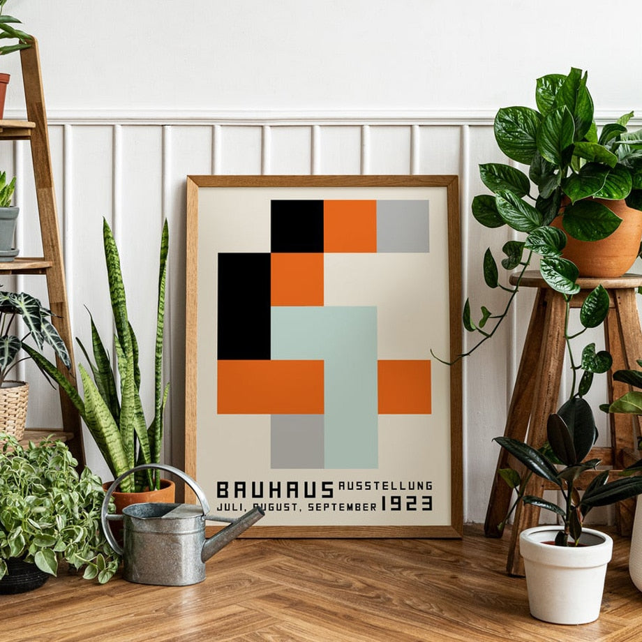 Bauhaus Abstract Colorful Geometric Canvas Art