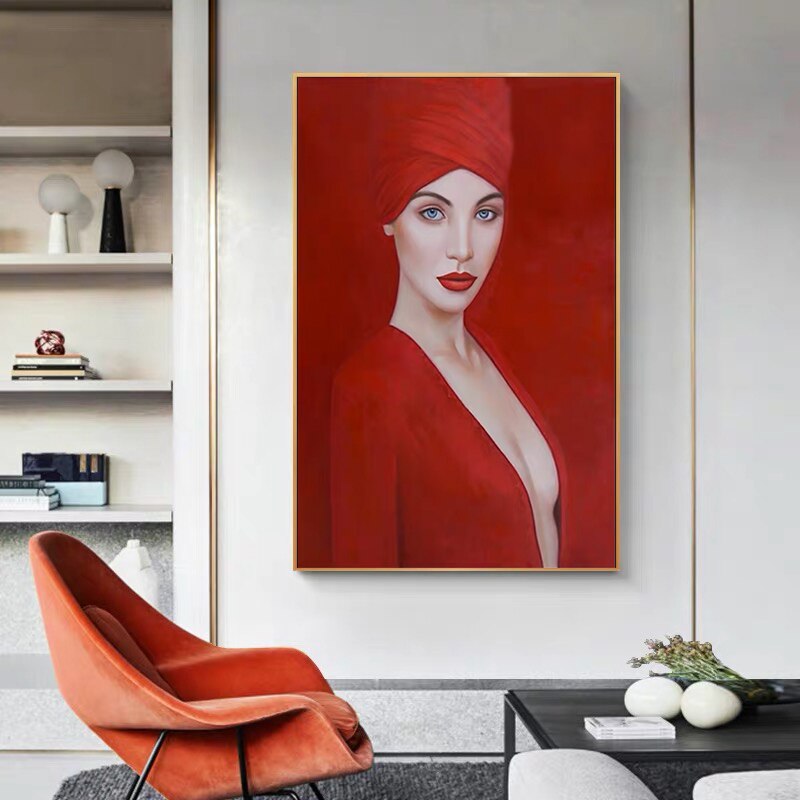 Woman In Red Dress Canvas Art