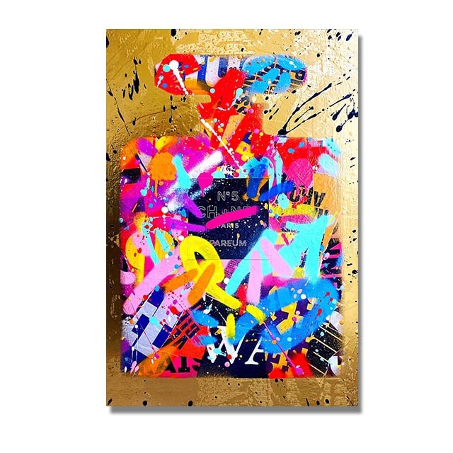 Perfume Bottle Graffiti Canvas Art