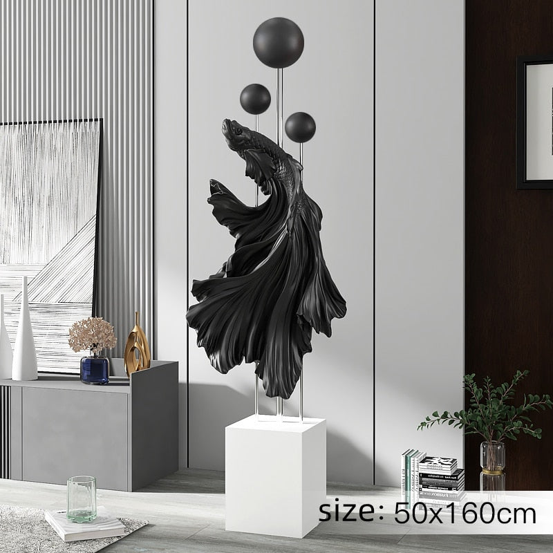 Siamese Fighting Fish Large Lobby Statue