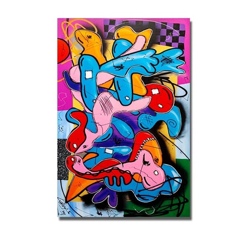 Abstract Picasso Graffiti Figure Canvas Art