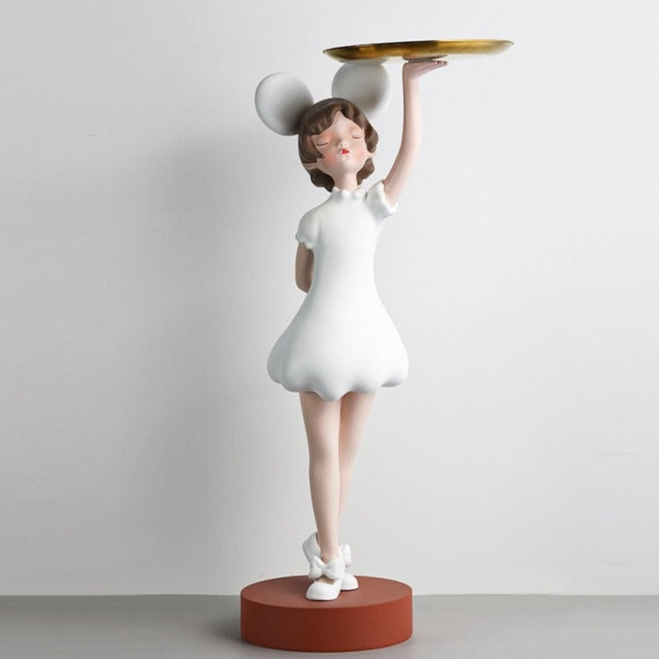 Waitress Statue with Tray