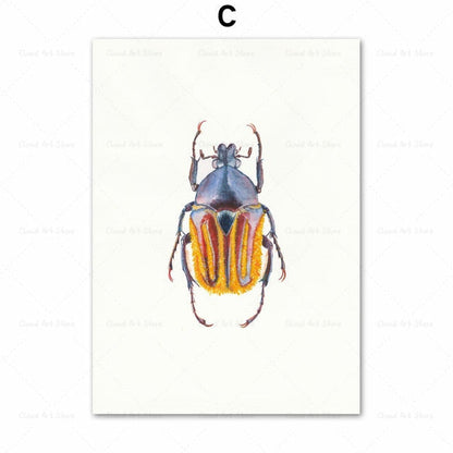 Beetle Insect Bee Nursery Room Canvas Art