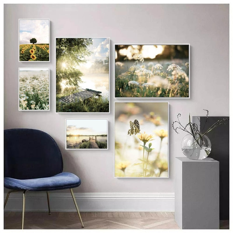 Spring Morning Sunrise Sunflower Canvas Art