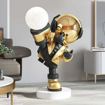 Astronaut Kick Statue with Light