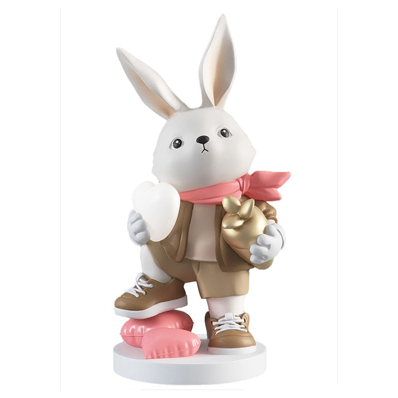 Bunny Scarf Floor Statue with Light