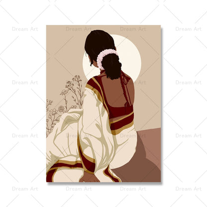 Indian Woman Wall Art Canvas