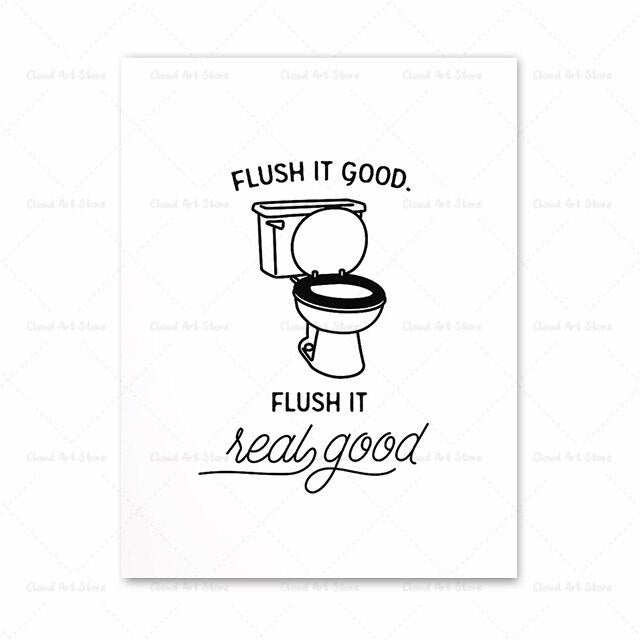 Funny Toilet Bathroom Wall Art Canvas