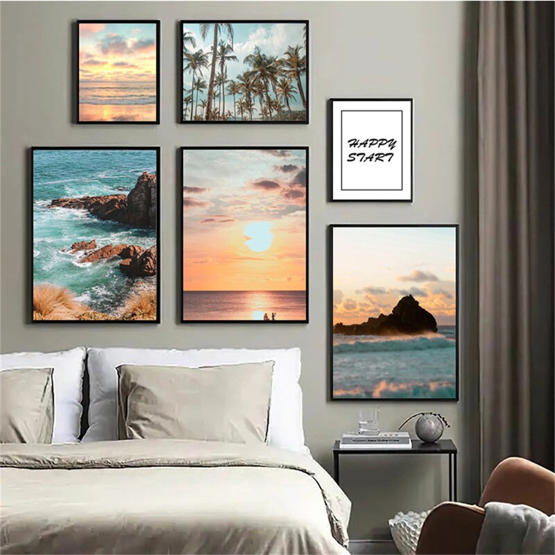 Tropical Blue Ocean and Sky Canvas Art