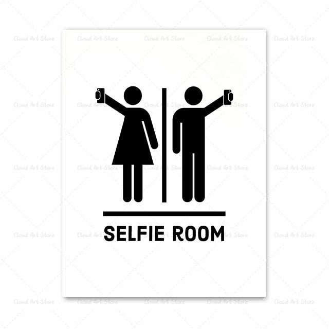 Funny Toilet Bathroom Wall Art Canvas