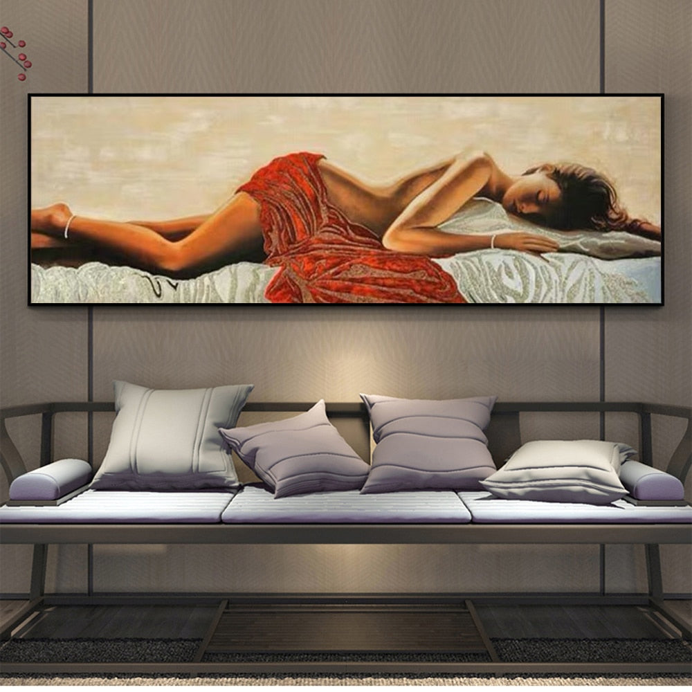 Sexy Sleeping Woman Canvas Art