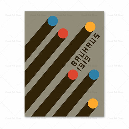 Abstract Bauhaus Geometric Wall Art Canvas