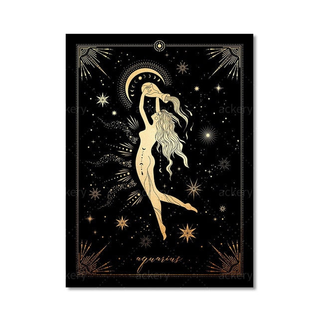 Twelve Constellation Astrology Canvas Art