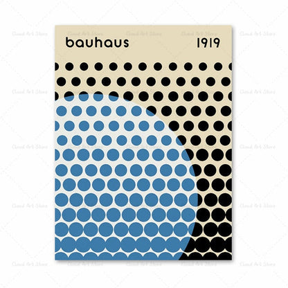 Abstract Bauhaus Geometric Wall Art Canvas