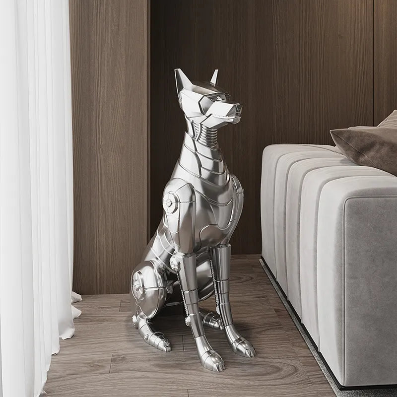 Electroplated Robot Dog Floor Ornament