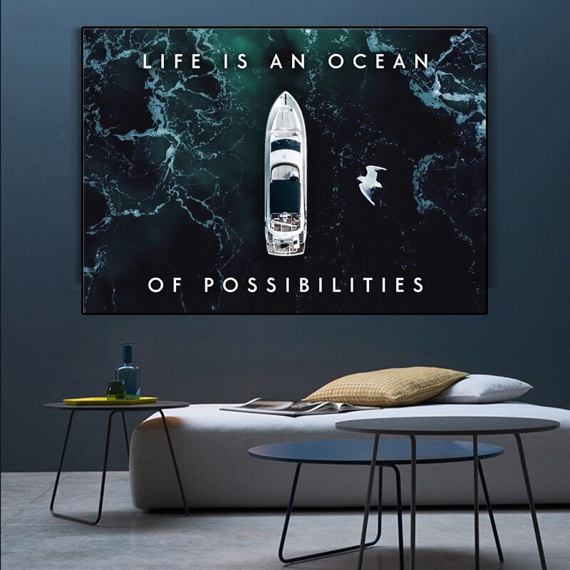 Life is an Ocean of Possibilities Motivational Canvas Art