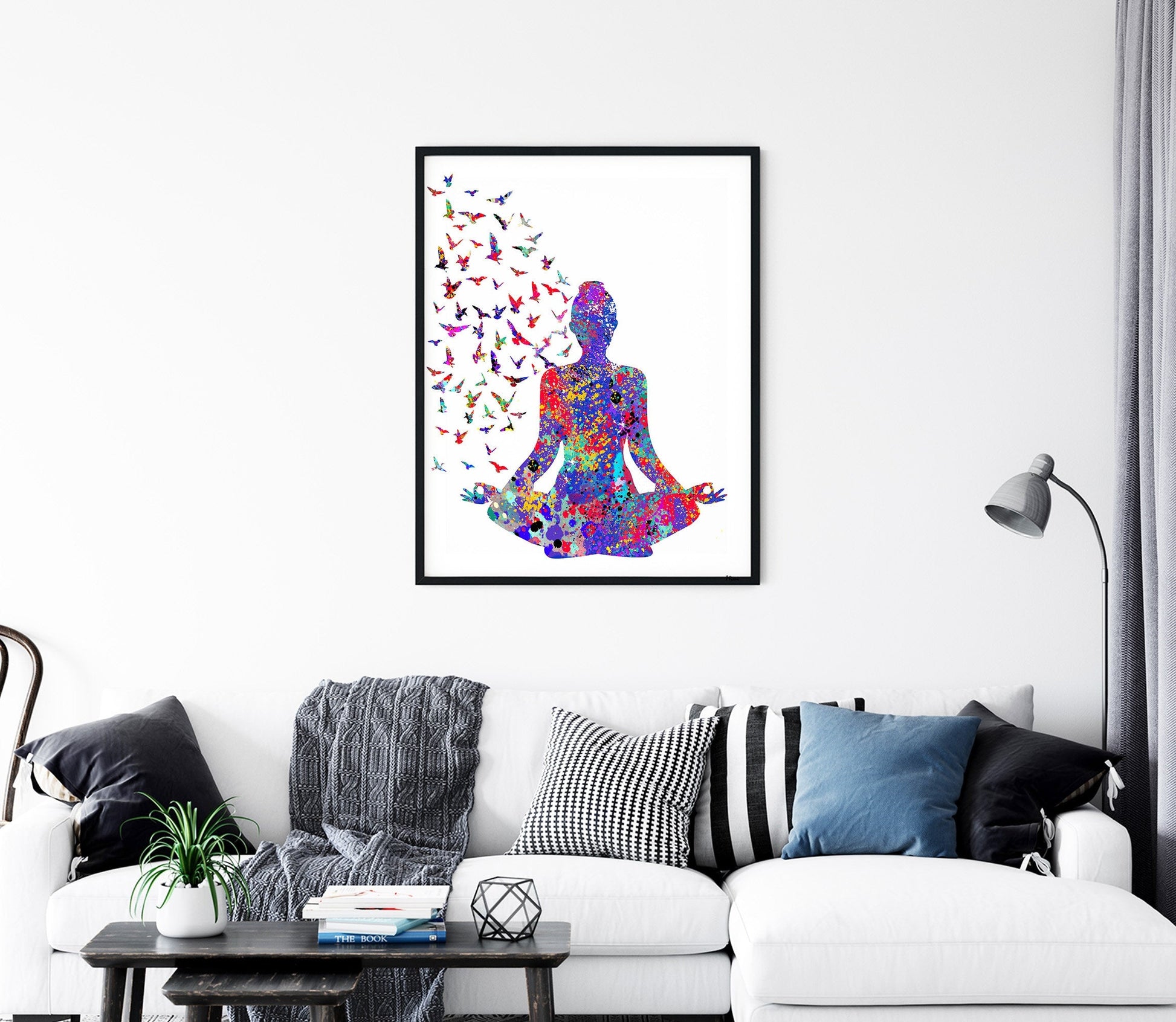 Yoga Meditation Watercolor Canvas Art