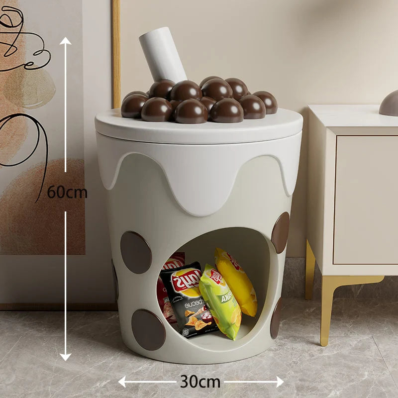 Pearl Boba Milk Tea Storage Floor Ornament