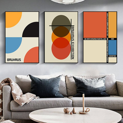 Abstract Bauhaus Geometric Wall Art Canvas