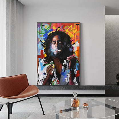 Bob Marley Graffiti Canvas Art