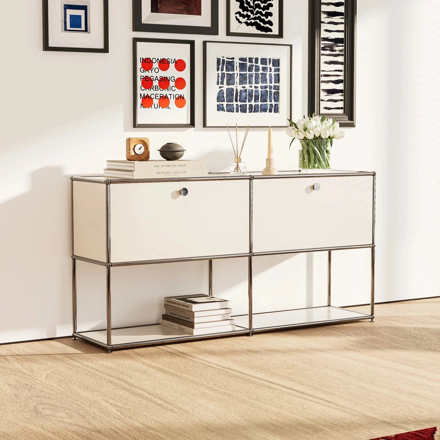 USM Haller White Modular Storage Cabinet Replica