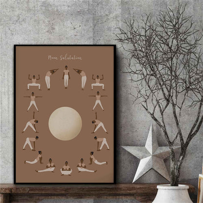 Yoga Sun and Moon Salutation Canvas Art