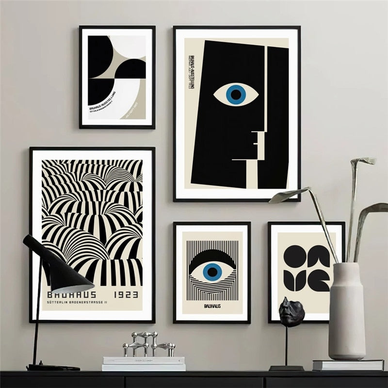 Bauhaus Line Abstract Eye Wall Art Canvas