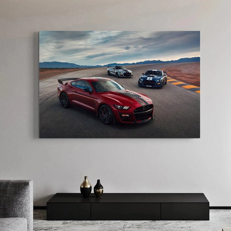 Fords Mustang Shelby GT500 Red Car Canvas Art