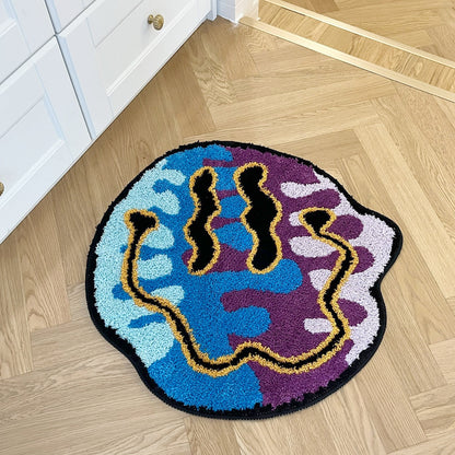 Trippy Smiling Face Rug