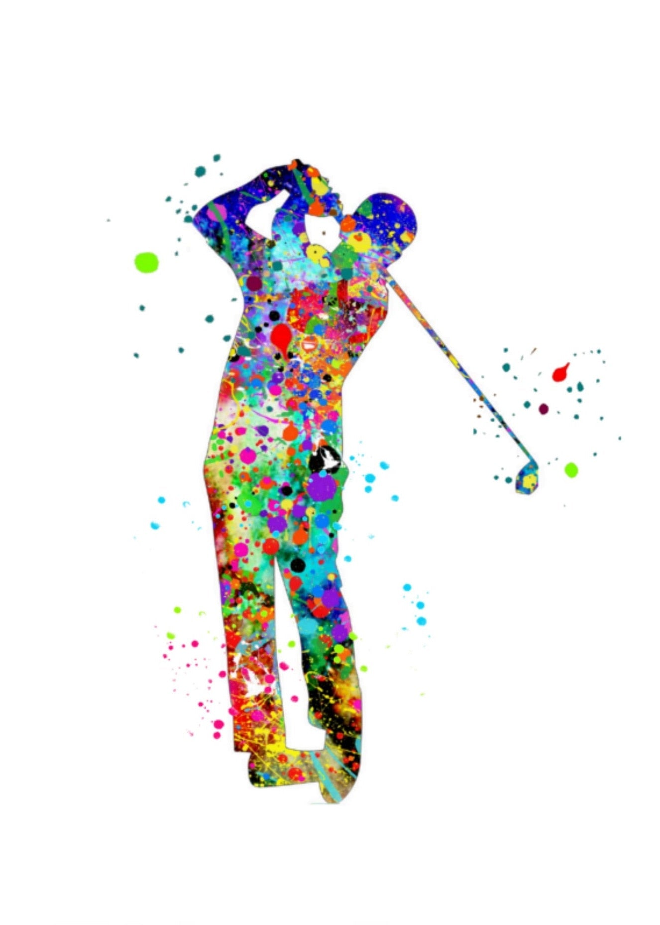 Man Golf Watercolor Canvas