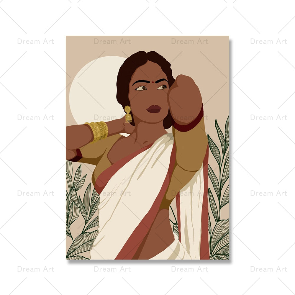 Indian Woman Wall Art Canvas