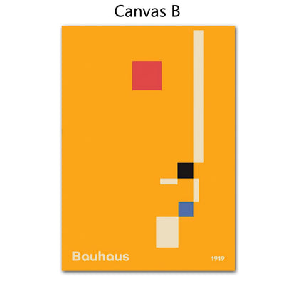 Bauhaus Abstract Colorful Geometric Canvas Art