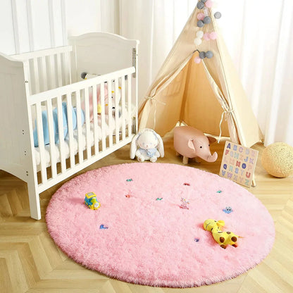 Noahas Round Fluffy Large Area Rug