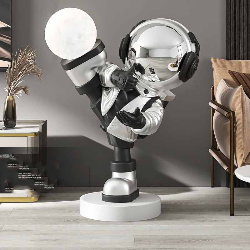 Astronaut Kick Statue with Light