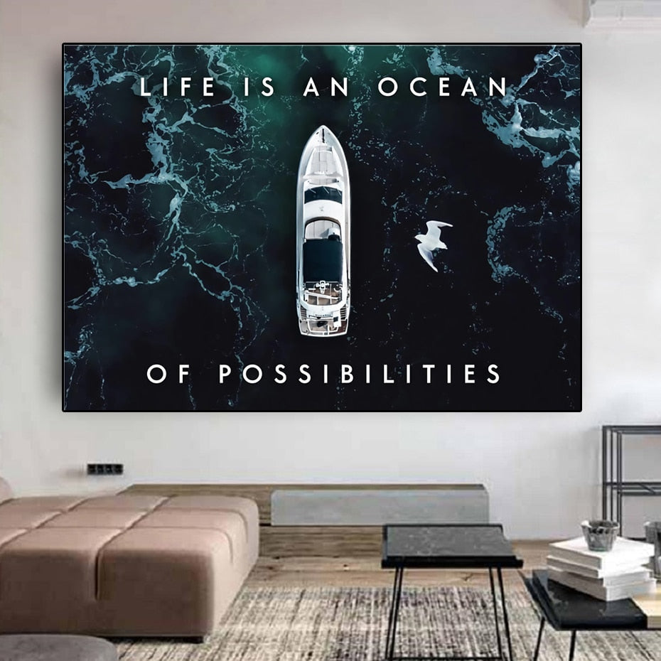 Life is an Ocean of Possibilities Motivational Canvas Art