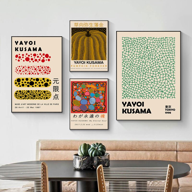 Yayoi Kusama Exhibition Gallery Canvas Art