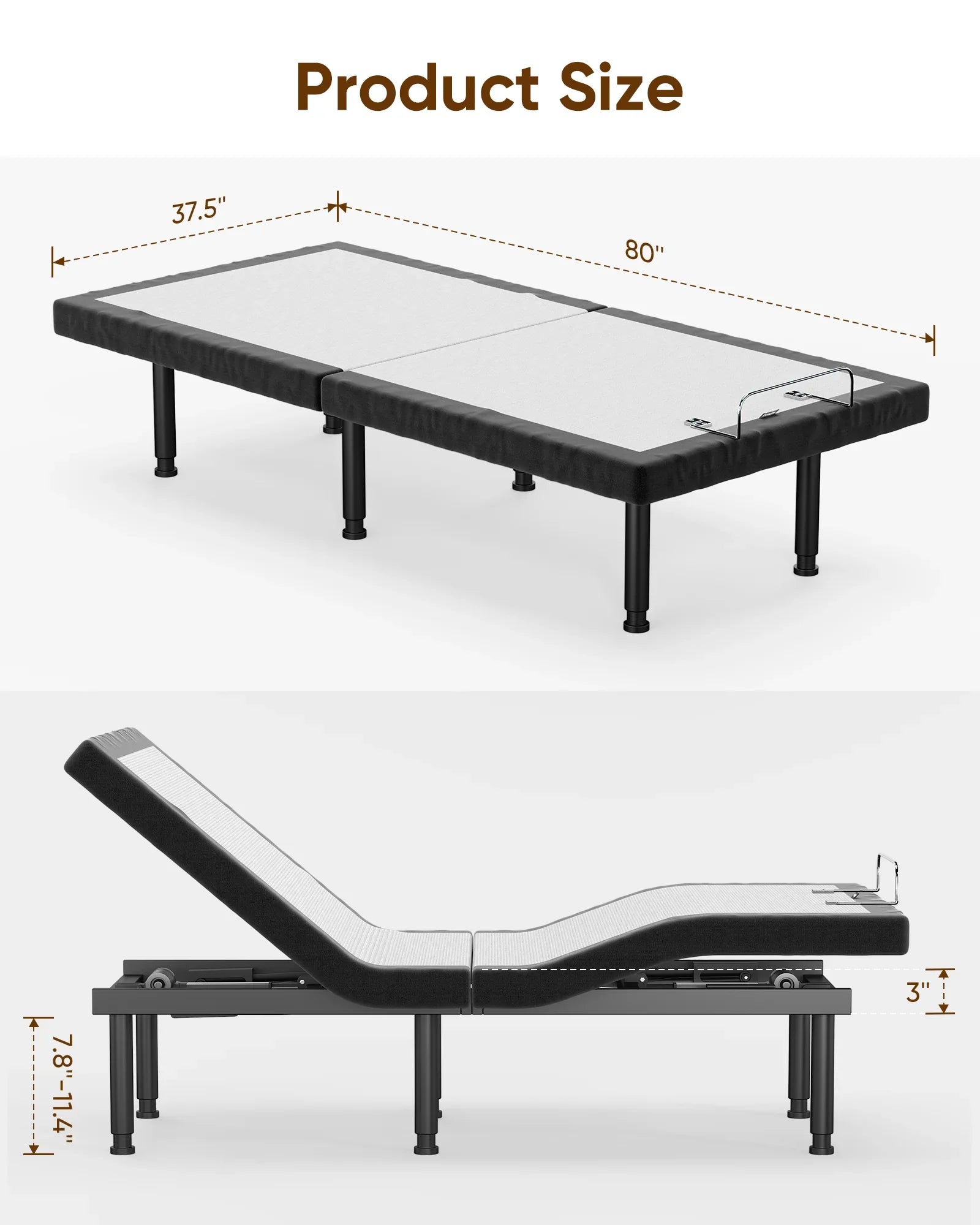 Adjustable Bed Frame with Massage