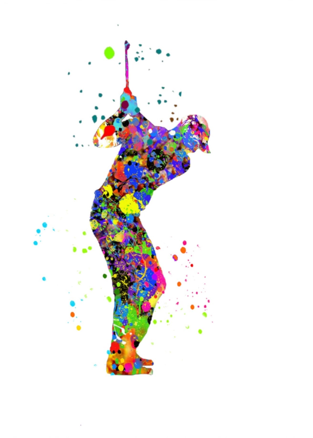 Man Golf Watercolor Canvas