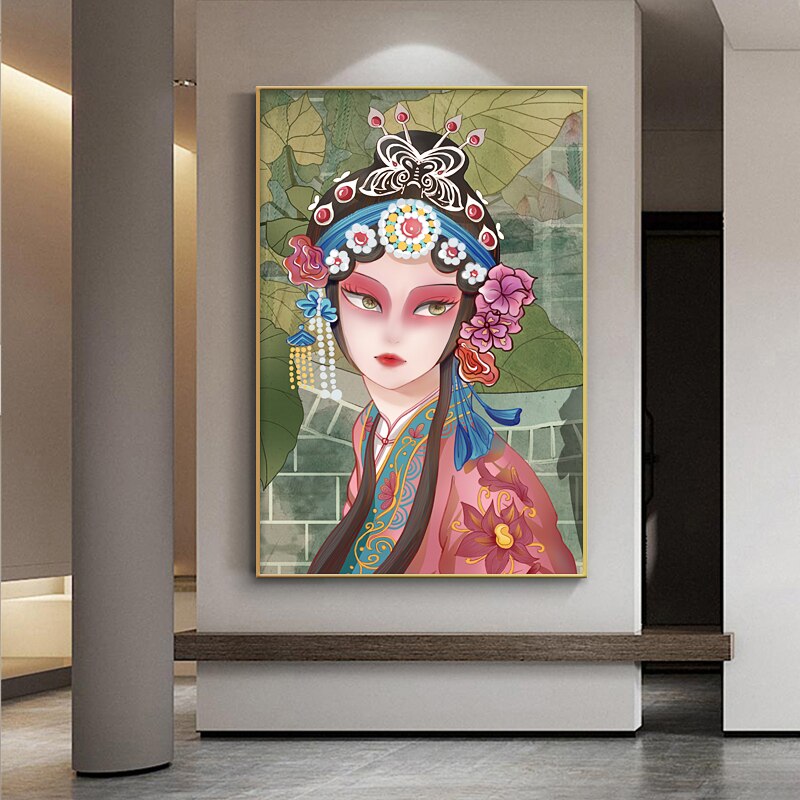 Chinese Traditional Peking Opera Female Canvas Art