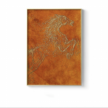 Luxurious Golden Horse Canvas Art