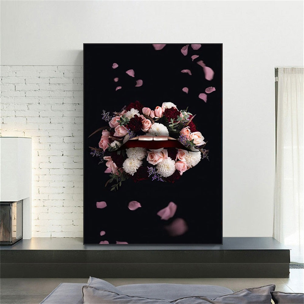 Rose Lips Canvas Art