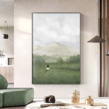 Grass Mountain Landscape Canvas Art