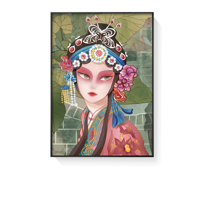 Chinese Traditional Peking Opera Female Canvas Art